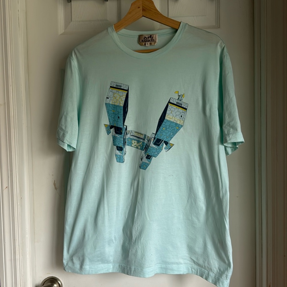 Hermès Imprime Odysee T-shirt with graphics at center front and crew neck SZ /M